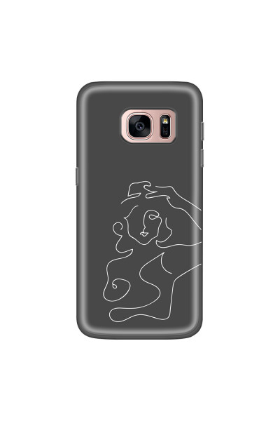 SAMSUNG - Galaxy S7 - Soft Clear Case - Grey Silhouette