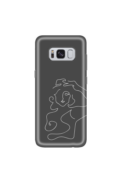 SAMSUNG - Galaxy S8 Plus - Soft Clear Case - Grey Silhouette