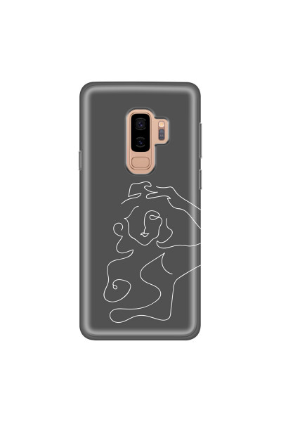 SAMSUNG - Galaxy S9 Plus 2018 - Soft Clear Case - Grey Silhouette