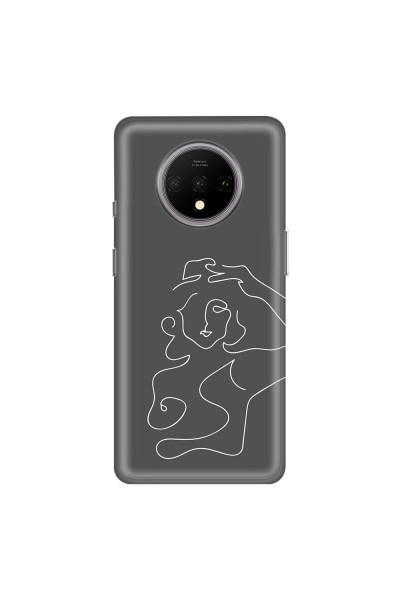 ONEPLUS - OnePlus 7T - Soft Clear Case - Grey Silhouette