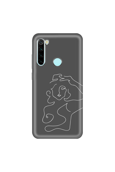 XIAOMI - Redmi Note 8 - Soft Clear Case - Grey Silhouette