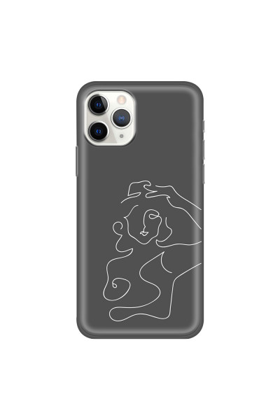 APPLE - iPhone 11 Pro Max - Soft Clear Case - Grey Silhouette