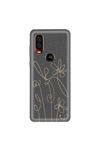 MOTOROLA by LENOVO - Moto One Vision - Soft Clear Case - Midnight Flowers