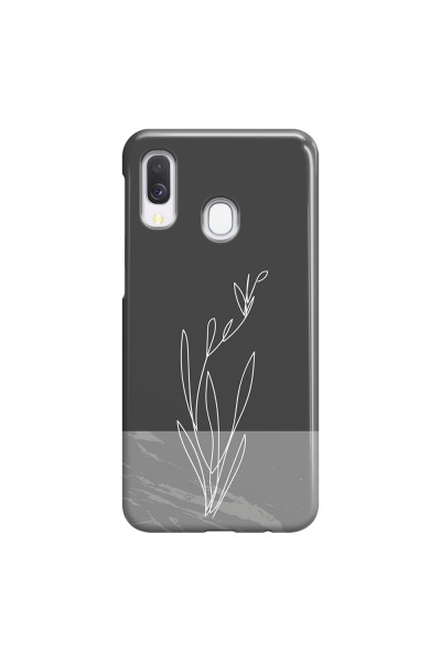 SAMSUNG - Galaxy A40 - 3D Snap Case - Dark Grey Marble Flower