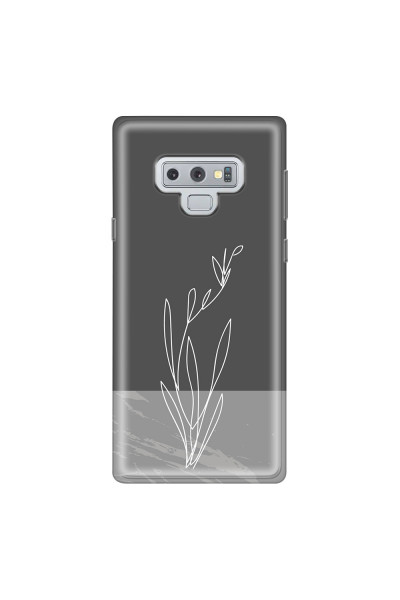 SAMSUNG - Galaxy Note 9 - Soft Clear Case - Dark Grey Marble Flower