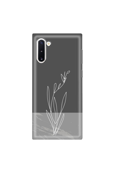 SAMSUNG - Galaxy Note 10 - Soft Clear Case - Dark Grey Marble Flower