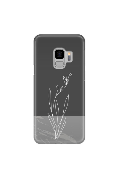 SAMSUNG - Galaxy S9 - 3D Snap Case - Dark Grey Marble Flower