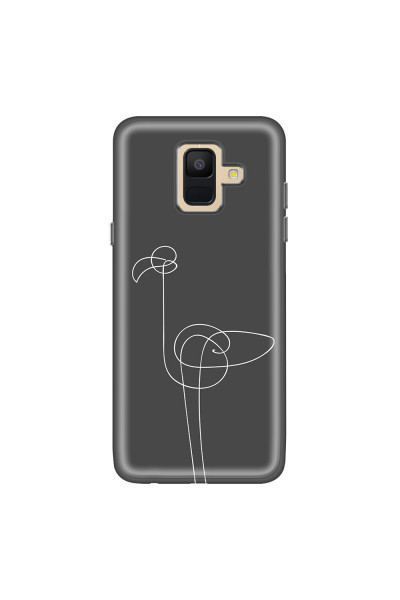 SAMSUNG - Galaxy A6 2018 - Soft Clear Case - Flamingo Drawing