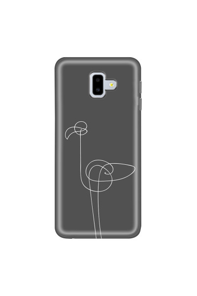 SAMSUNG - Galaxy J6 Plus 2018 - Soft Clear Case - Flamingo Drawing