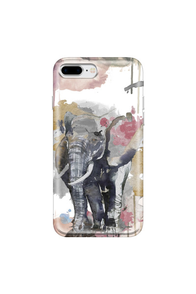 APPLE - iPhone 8 Plus - Soft Clear Case - Elephant