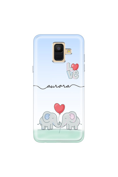SAMSUNG - Galaxy A6 2018 - Soft Clear Case - Elephants in Love