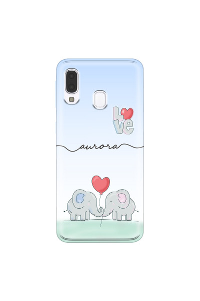 SAMSUNG - Galaxy A40 - Soft Clear Case - Elephants in Love