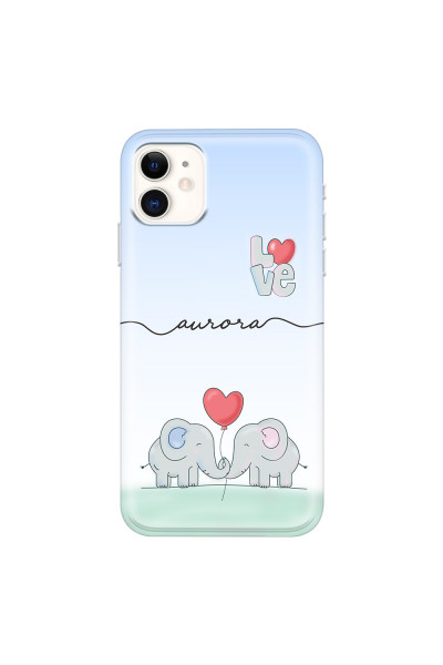APPLE - iPhone 11 - Soft Clear Case - Elephants in Love