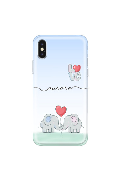 APPLE - iPhone XS - Soft Clear Case - Elephants in Love