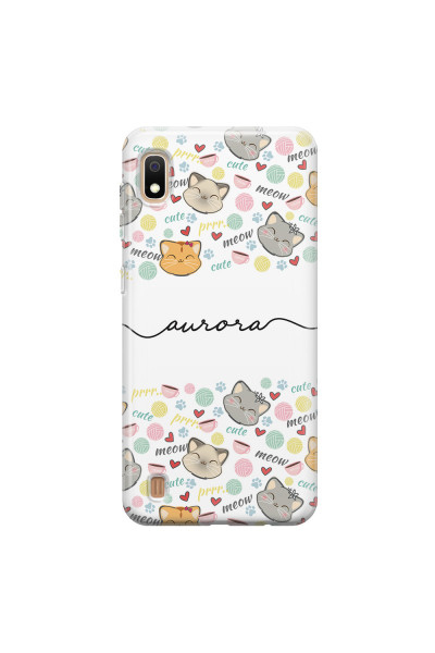 SAMSUNG - Galaxy A10 - Soft Clear Case - Cute Kitten Pattern