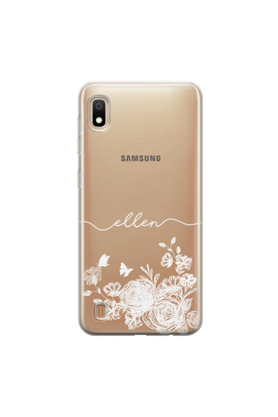 SAMSUNG - Galaxy A10 - Soft Clear Case - Handwritten White Lace
