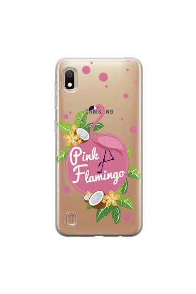 SAMSUNG - Galaxy A10 - Soft Clear Case - Pink Flamingo