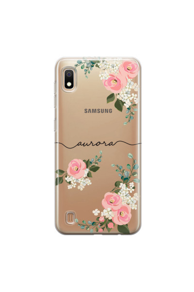 SAMSUNG - Galaxy A10 - Soft Clear Case - Pink Floral Handwritten