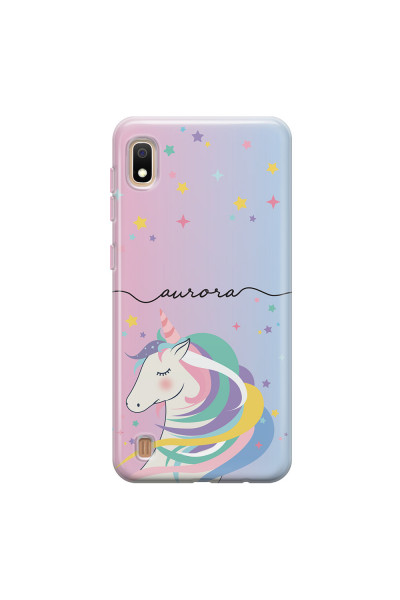 SAMSUNG - Galaxy A10 - Soft Clear Case - Pink Unicorn Handwritten