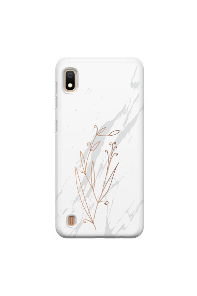 SAMSUNG - Galaxy A10 - Soft Clear Case - White Marble Flowers