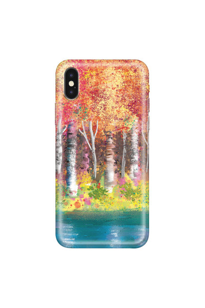 APPLE - iPhone XS - Soft Clear Case - Calm Birch Trees