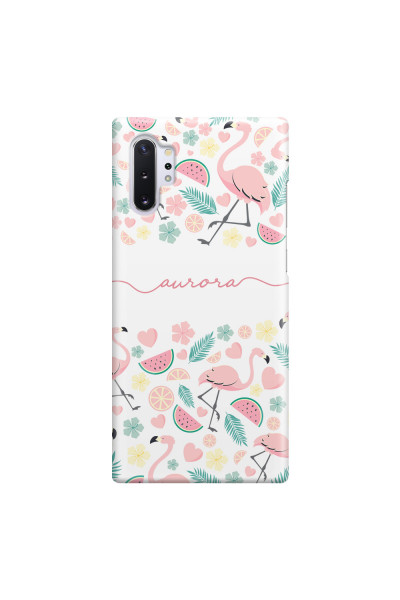 SAMSUNG - Galaxy Note 10 Plus - 3D Snap Case - Clear Flamingo Handwritten