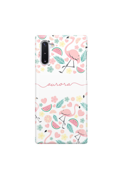 SAMSUNG - Galaxy Note 10 - 3D Snap Case - Clear Flamingo Handwritten