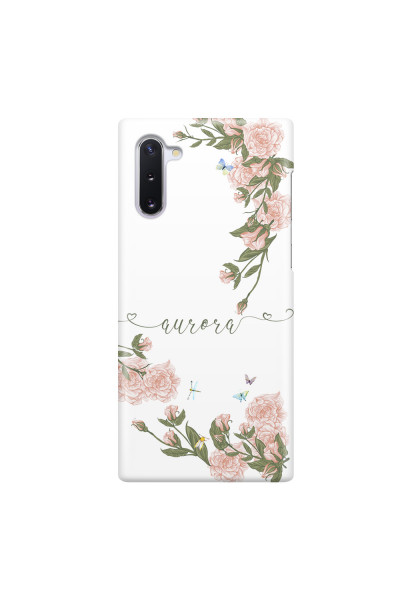 SAMSUNG - Galaxy Note 10 - 3D Snap Case - Pink Rose Garden with Monogram Green