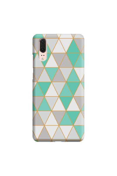 HUAWEI - P20 - 3D Snap Case - Green Triangle Pattern