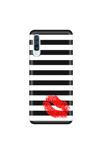 SAMSUNG - Galaxy A50 - Soft Clear Case - B&W Lipstick
