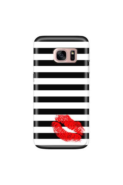 SAMSUNG - Galaxy S7 - Soft Clear Case - B&W Lipstick