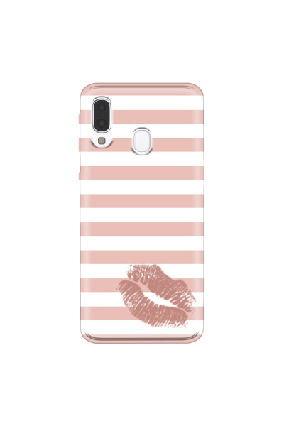 SAMSUNG - Galaxy A40 - Soft Clear Case - Pink Lipstick