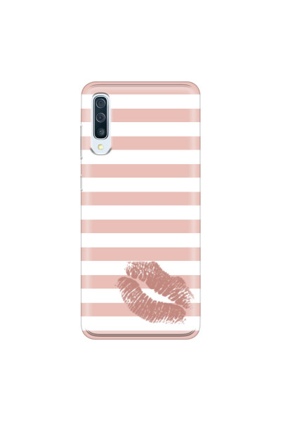 SAMSUNG - Galaxy A70 - Soft Clear Case - Pink Lipstick