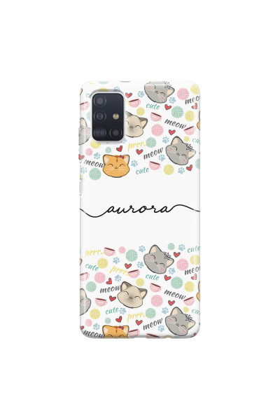 SAMSUNG - Galaxy A51 - Soft Clear Case - Cute Kitten Pattern