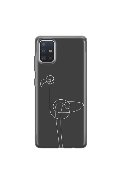 SAMSUNG - Galaxy A51 - Soft Clear Case - Flamingo Drawing