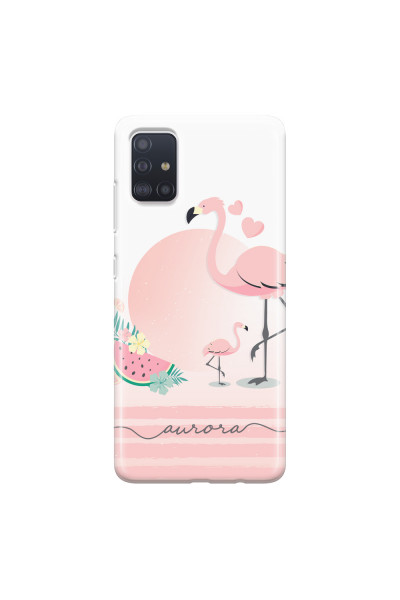 SAMSUNG - Galaxy A51 - Soft Clear Case - Flamingo Vibes Handwritten