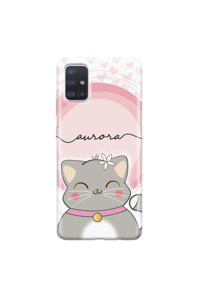 SAMSUNG - Galaxy A51 - Soft Clear Case - Kitten Handwritten