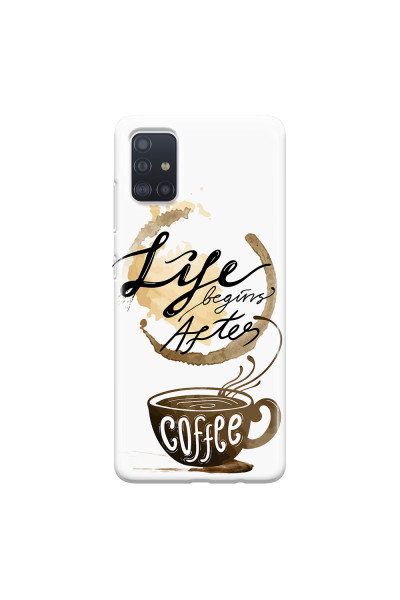 SAMSUNG - Galaxy A51 - Soft Clear Case - Life begins after coffee