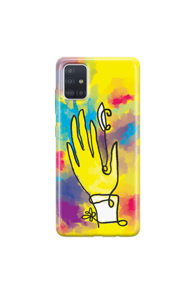 SAMSUNG - Galaxy A71 - Soft Clear Case - Abstract Hand Paint