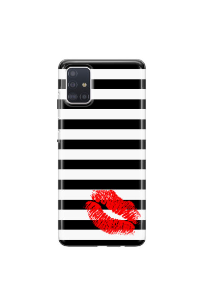 SAMSUNG - Galaxy A71 - Soft Clear Case - B&W Lipstick