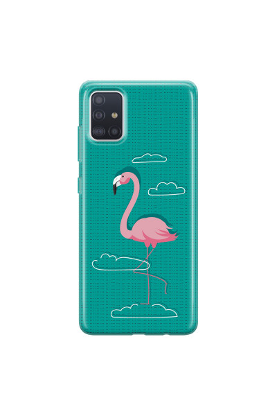 SAMSUNG - Galaxy A71 - Soft Clear Case - Cartoon Flamingo