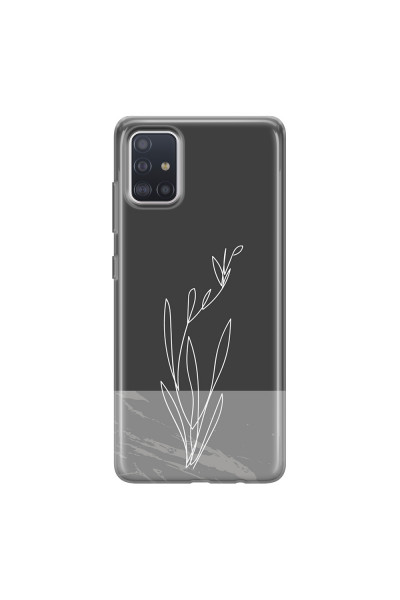 SAMSUNG - Galaxy A71 - Soft Clear Case - Dark Grey Marble Flower