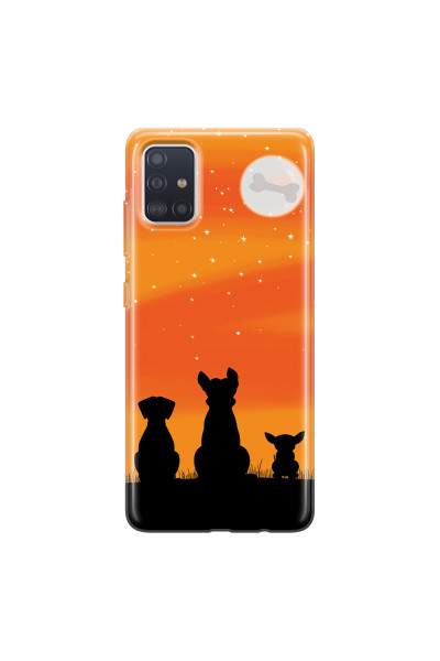 SAMSUNG - Galaxy A71 - Soft Clear Case - Dog's Desire Orange Sky