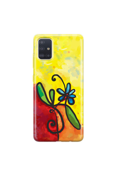 SAMSUNG - Galaxy A71 - Soft Clear Case - Flower in Picasso Style