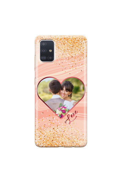 SAMSUNG - Galaxy A71 - Soft Clear Case - Glitter Love Heart Photo