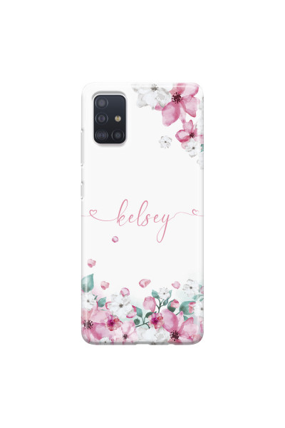 SAMSUNG - Galaxy A71 - Soft Clear Case - Watercolor Flowers Handwritten