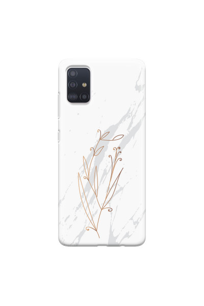 SAMSUNG - Galaxy A71 - Soft Clear Case - White Marble Flowers
