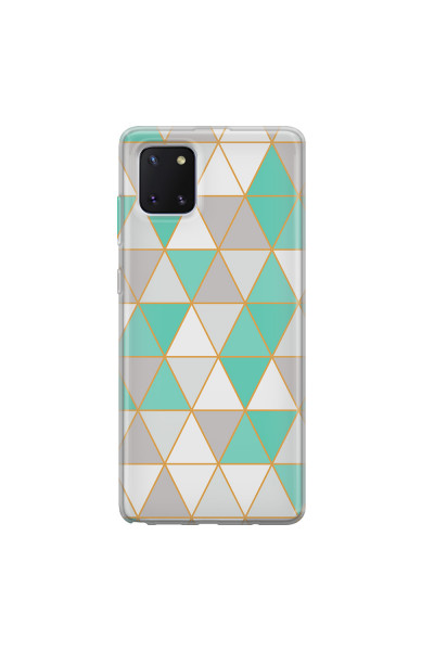 SAMSUNG - Galaxy Note 10 Lite - Soft Clear Case - Green Triangle Pattern