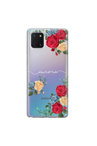 SAMSUNG - Galaxy Note 10 Lite - Soft Clear Case - Red Floral Handwritten Light 
