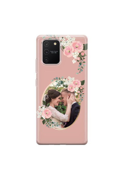 SAMSUNG - Galaxy S10 Lite - Soft Clear Case - Pink Floral Mirror Photo